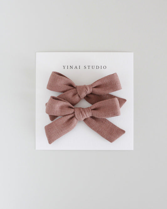 BOW CLIP [small, set of 2] - Cocoa brown