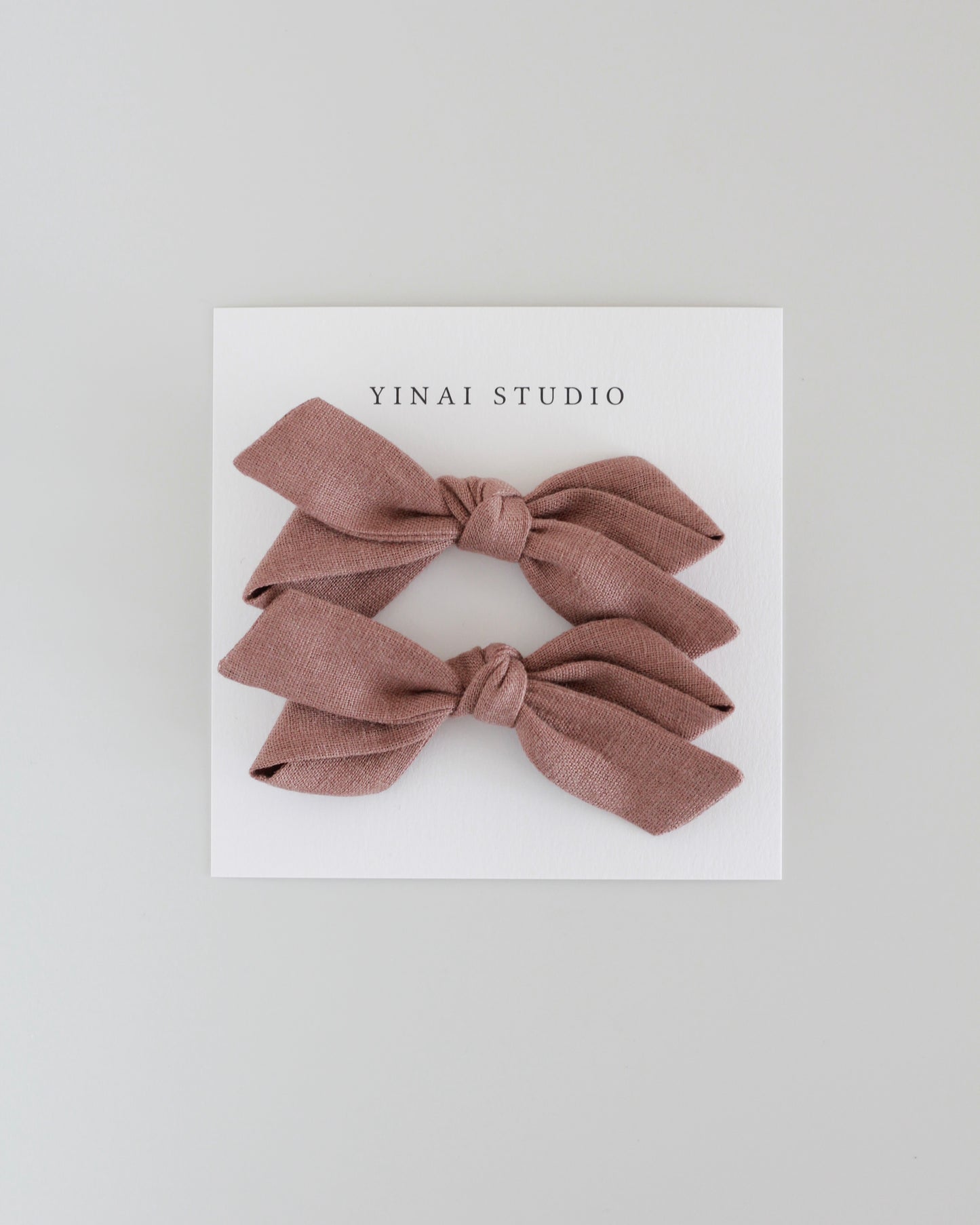 BOW CLIP [twist, set of 2] -Cocoa brown