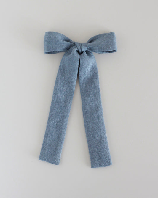 BOW CLIP [flutter] - Stonewash blue