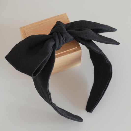 BOW HEADBAND [joy] - black