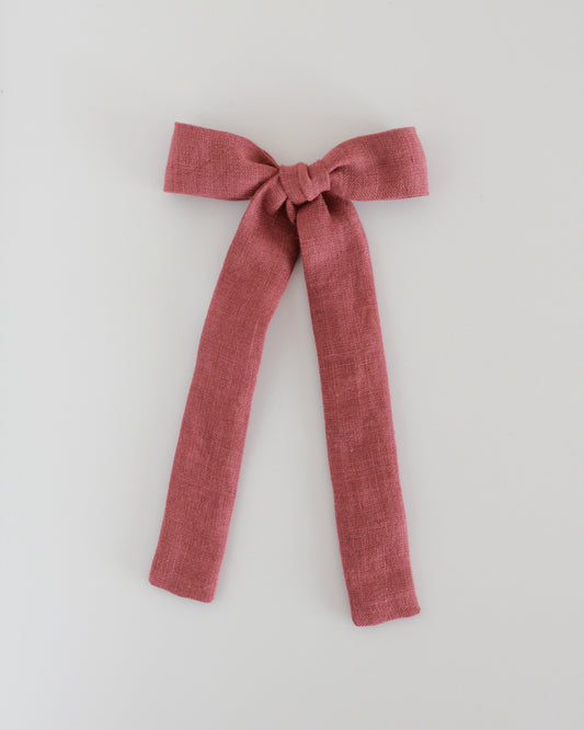 BOW CLIP [flutter] - Reddish brown