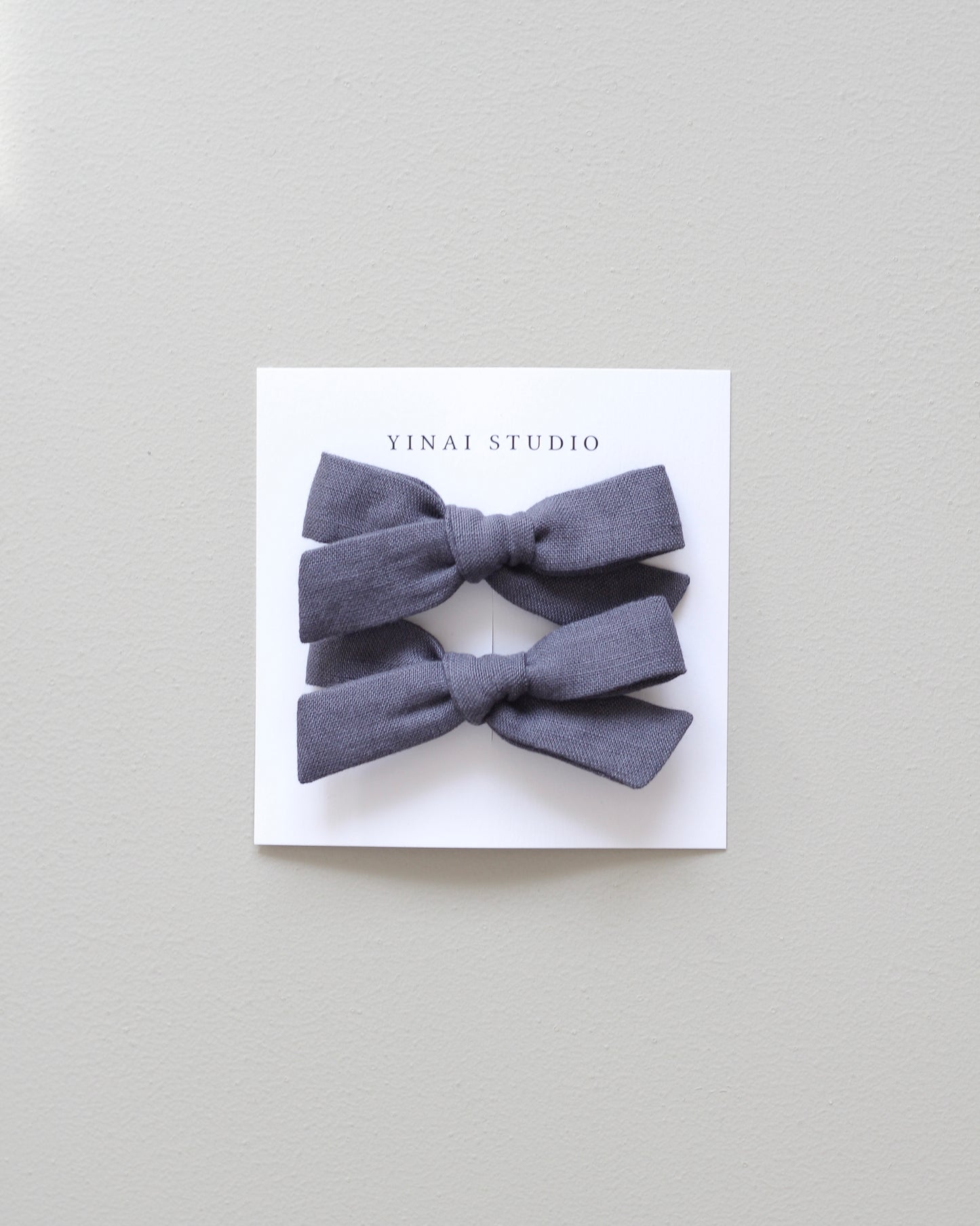 BOW CLIP [small, set of 2] - navy gray