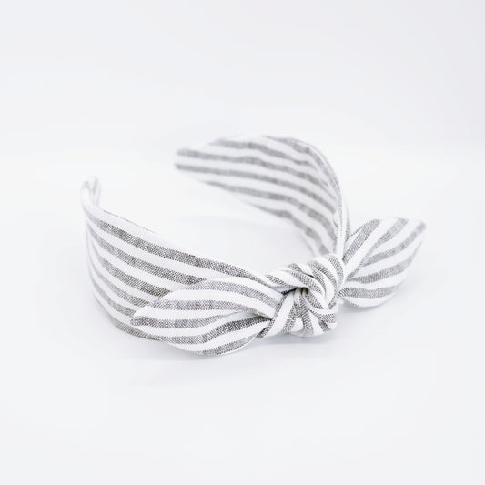 BOW HEADBAND [original] - Stripe, gray/white