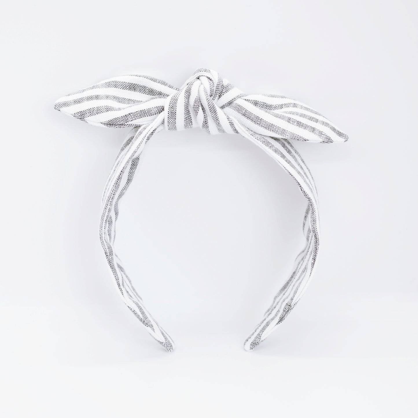 BOW HEADBAND [original] - Stripe, gray/white