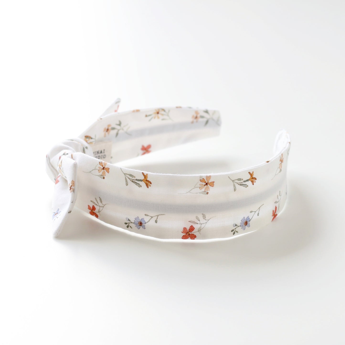 BOW HEADBAND [library] - Tiny flowers, white