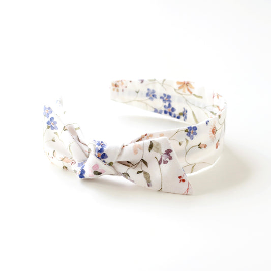 BOW HEADBAND [library] - Meadow, white