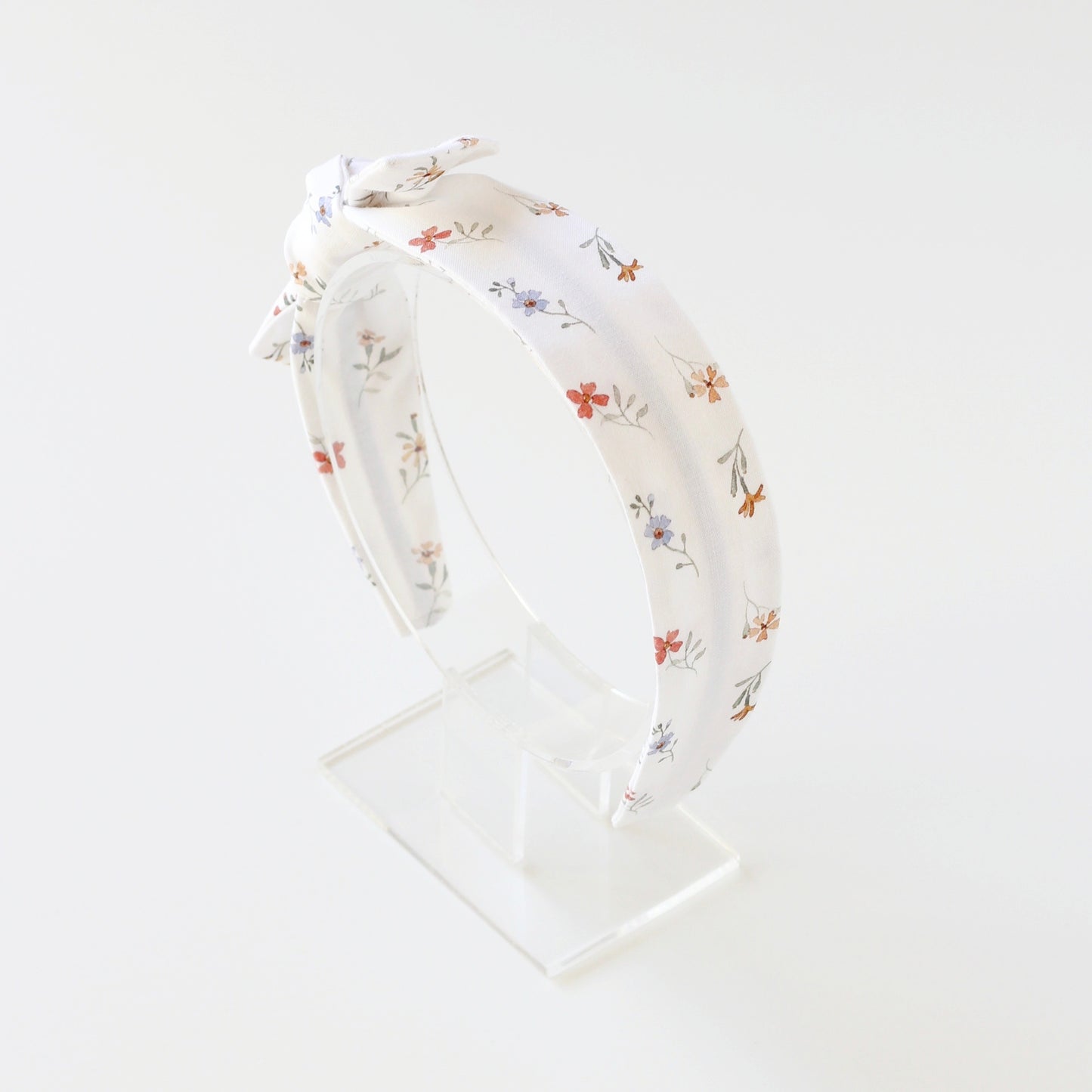 BOW HEADBAND [library] - Tiny flowers, white