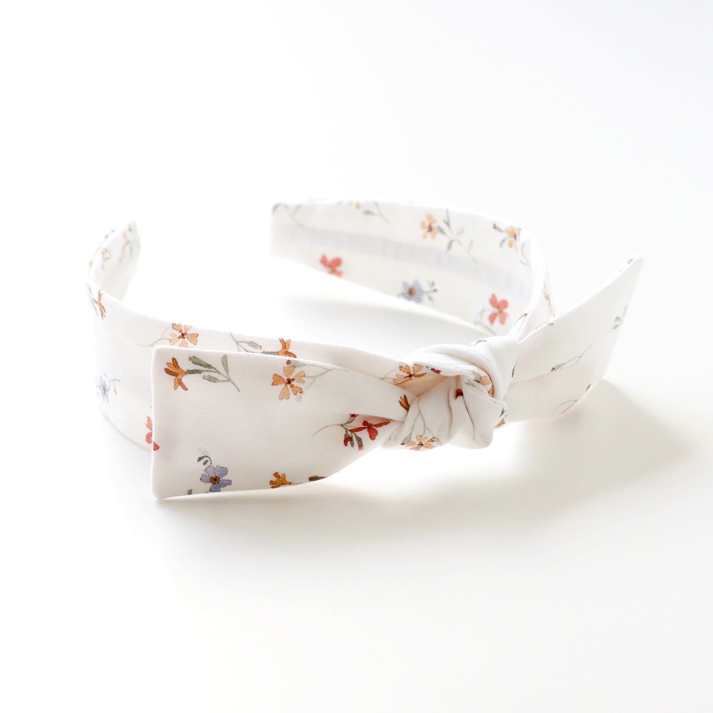 BOW HEADBAND [picnic] - Tiny flowers, white