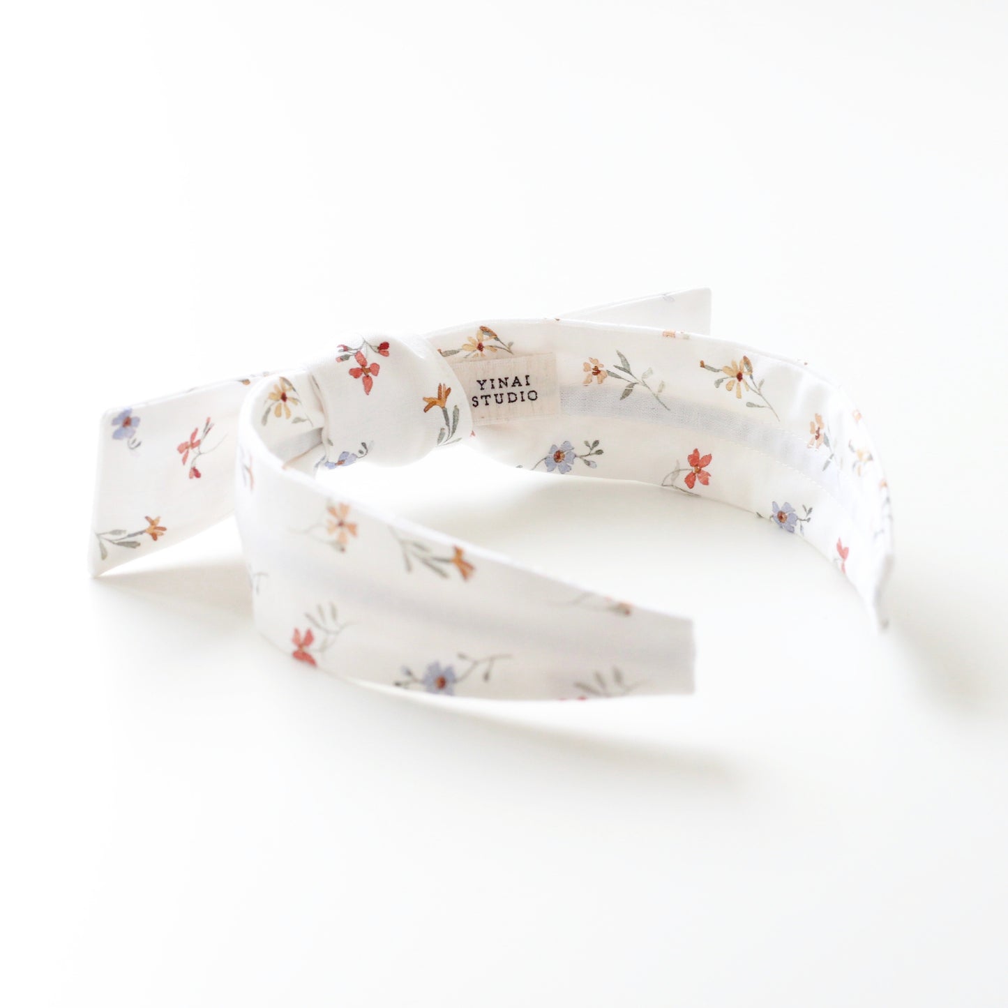 BOW HEADBAND [picnic] - Tiny flowers, white