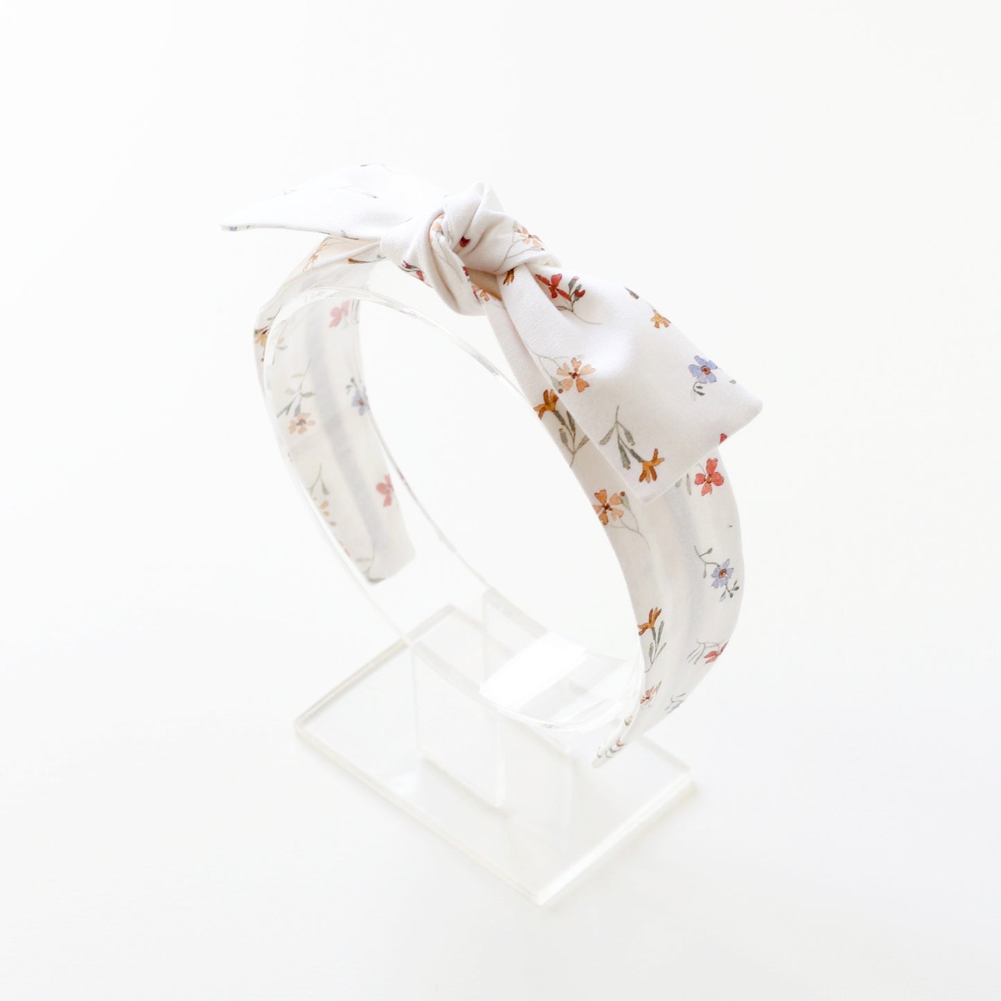 BOW HEADBAND [picnic] - Tiny flowers, white