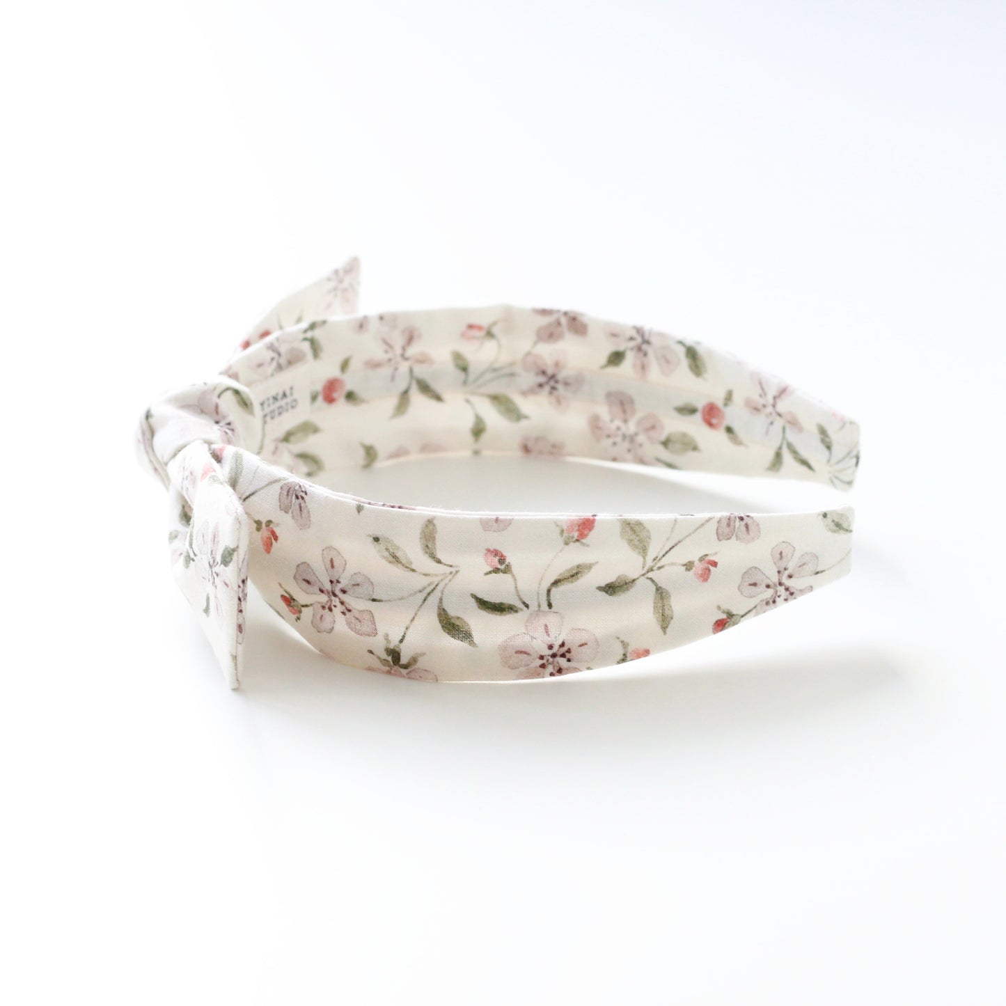 BOW HEADBAND [picnic] - Apple blossoms, cream