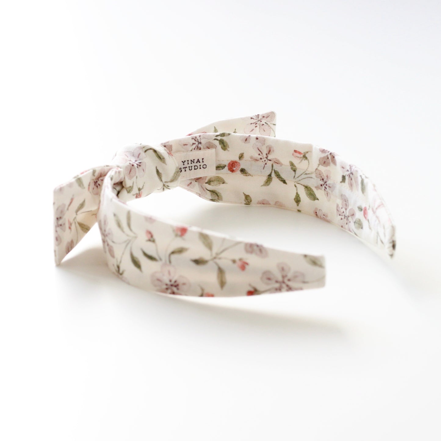 BOW HEADBAND [picnic] - Apple blossoms, cream