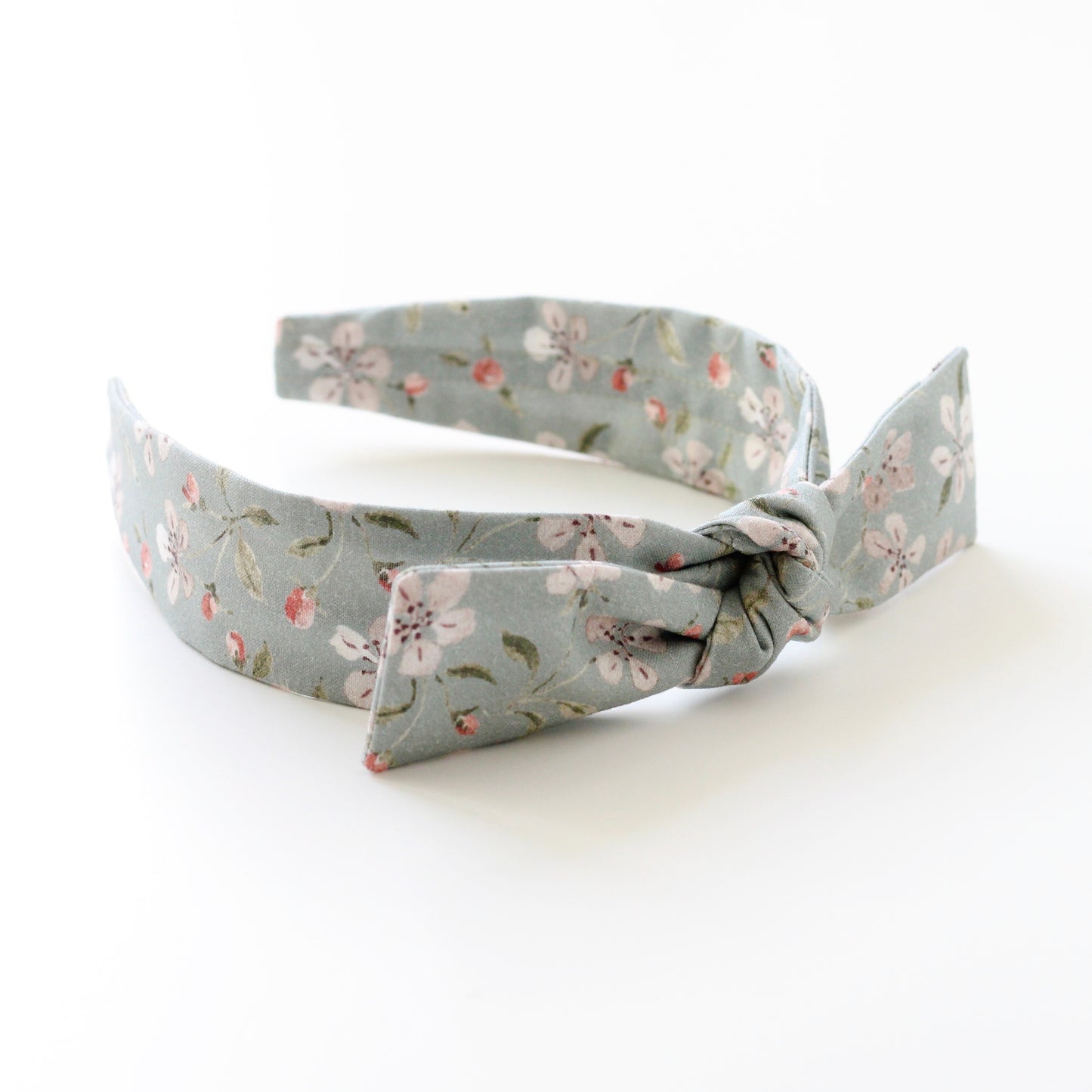 BOW HEADBAND [picnic] - Apple blossoms, sage