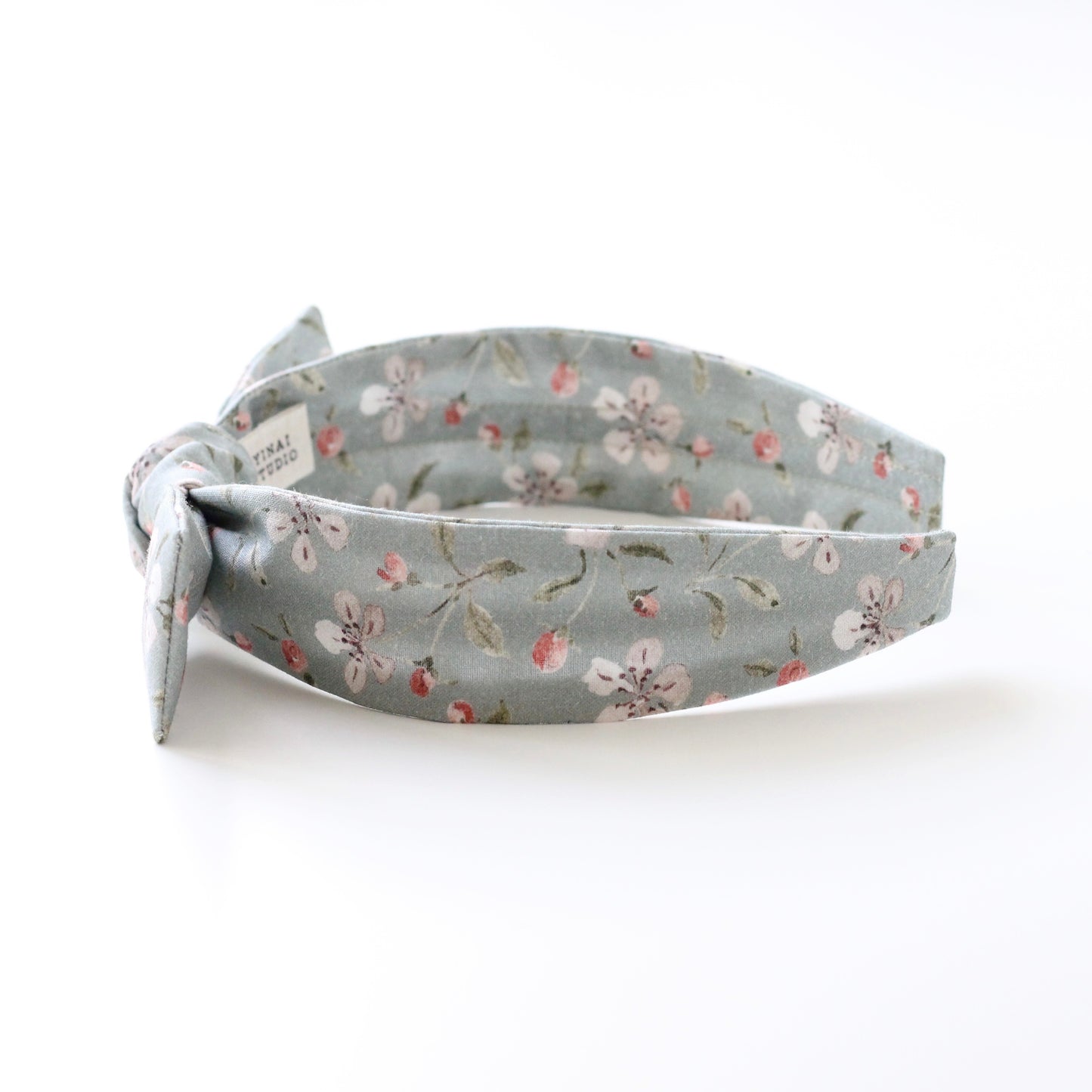 BOW HEADBAND [picnic] - Apple blossoms, sage