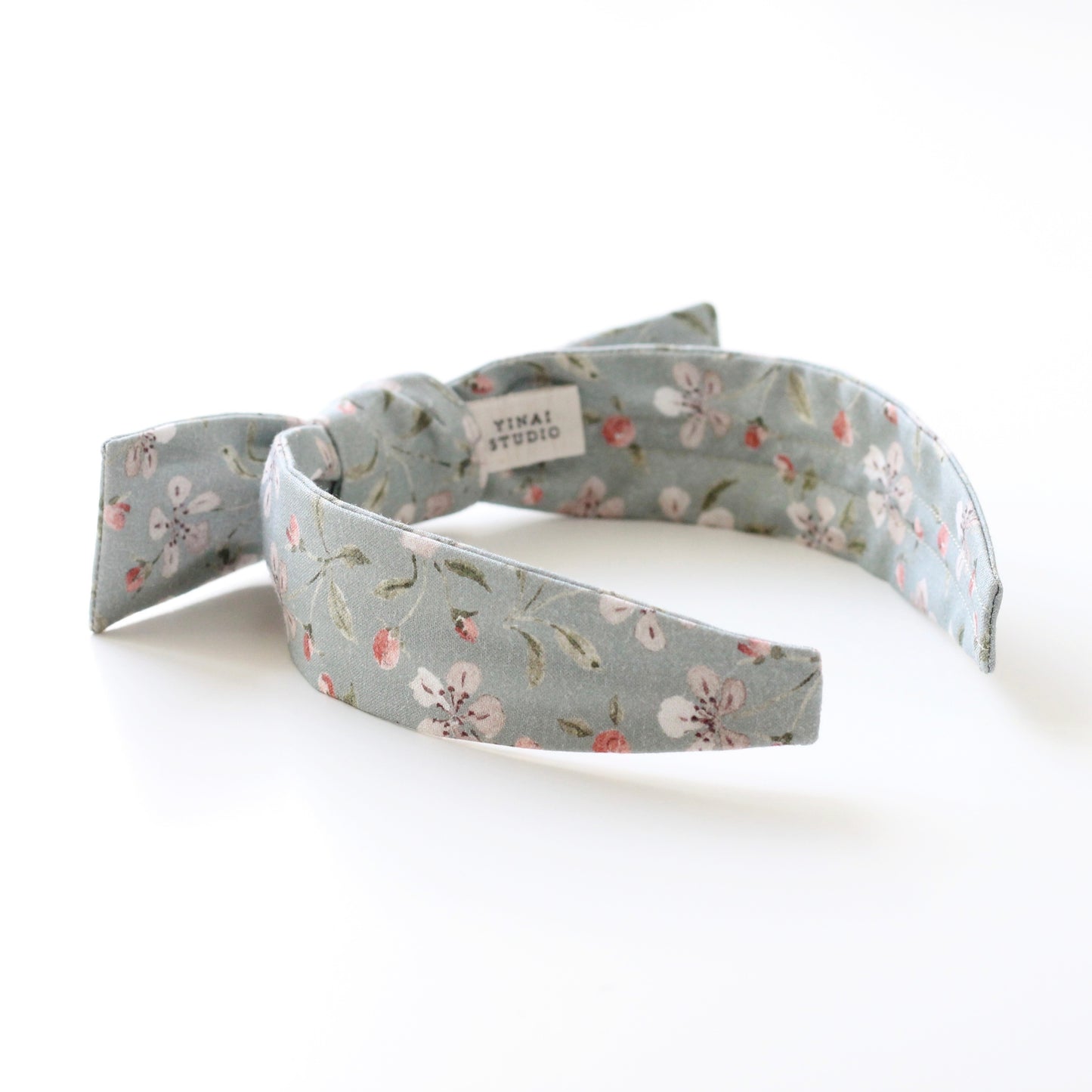 BOW HEADBAND [picnic] - Apple blossoms, sage