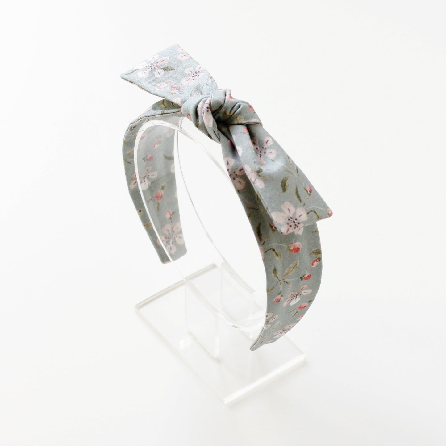 BOW HEADBAND [picnic] - Apple blossoms, sage