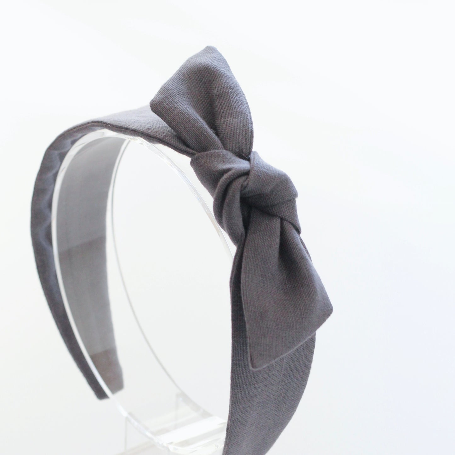 BOW HEADBAND [library] - navy gray