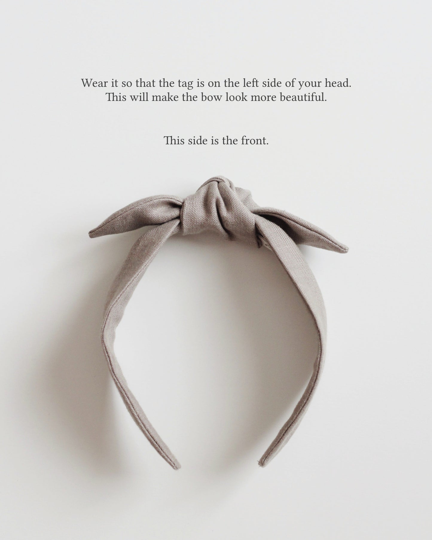 BOW HEADBAND [original] - Stripe, gray/white